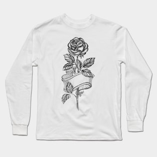 Rose Sketch with Ribbon Long Sleeve T-Shirt